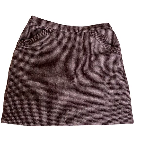 Banana Republic womens wool blend brown houndstooth mini skirt office siren corp - Picture 1 of 11
